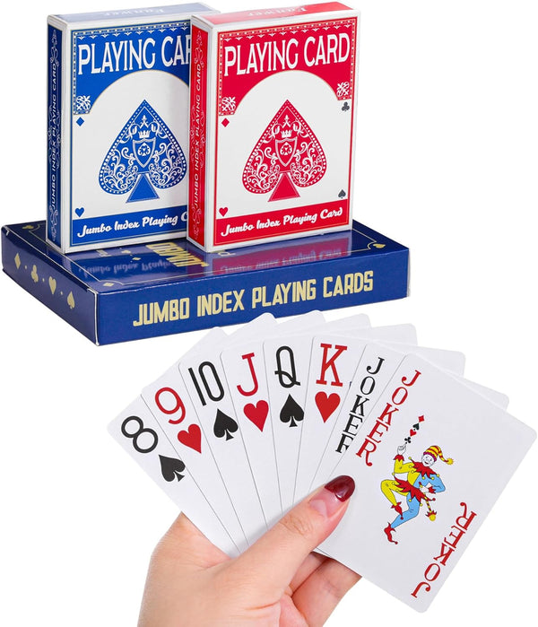 Playing Cards Large Print for Adults - 2 Pack for Seniors, Vision Impaired, Low Vision Crowd, for Card Games