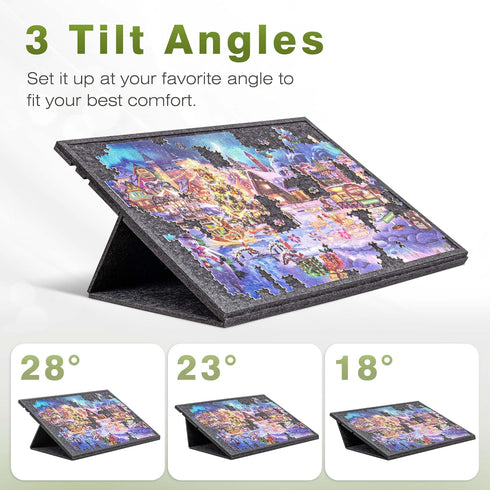 Jigpal 2-in-1 3 6 1000 Tilting Jigsaw Puzzle Board with Stand and Cover, Lightweight Felt Jigsaw Storage Table