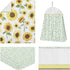 Set 4 Sweet Jojo Designs Yellow, Green and White Sunflower Boho Floral Baby Girl Nursery Crib Bedding - Pieces