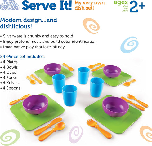 Set, 24 2 Learning Resources New Sprouts Serve It Dish Early Social Interactions, Pieces, Ages and Up