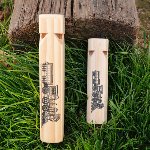 2PCS Wooden Train Whistle Musical Toy for Kids—4 Tones 7.4" Long and 2 Tones 5.5" Long