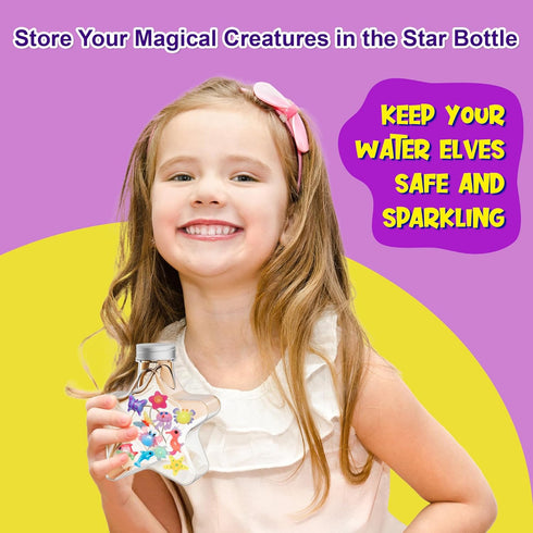 Kids,12 Gels+10 Molds&1 3+ Kiditos Magic Water Elf Toy KitSquishies for Bottle, Magic Gel Water Pets Sensory Toy, Fun