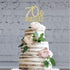 Premium Gold Metal 70 Cake Topper - 70 and Fabulous - 70th Birthday Party Sparkly Rhinestone Decoration, Set in Box
