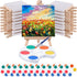Crtiin Mini Watercolor Paint Set Gifts 4x4" Small Painting Kits Canvas with