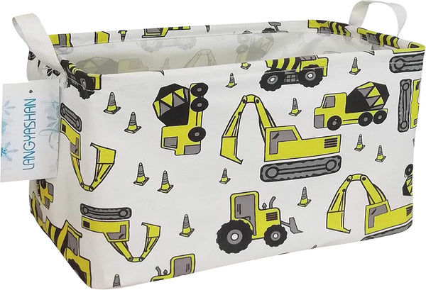 LANGYASHAN Rectangular Storage Bin, Cartoon Storage Basket with Handles for Organizing Home & Toys