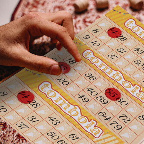 Vintage Tombola Bingo Game - Russian Lotto with Numbers 1-90 for Lottery, for up to 24 Players