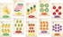 Children Inspire Design Nursery Decor, Fruits Counting Cards, Number Flash Cards 1-10,
