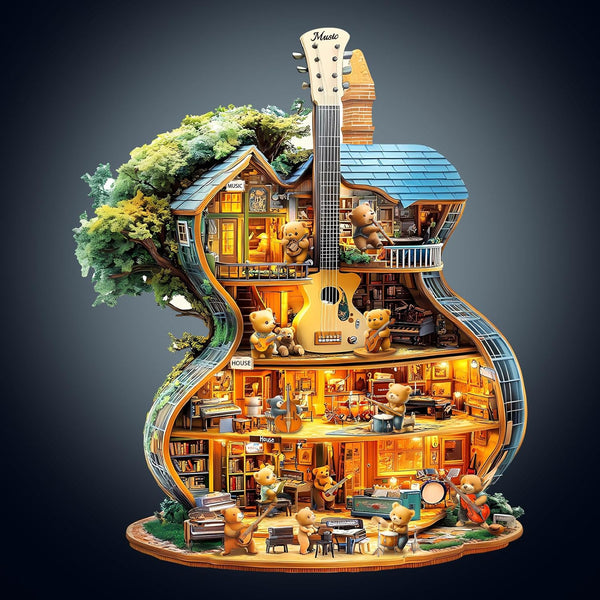 WOODBESTS Wooden Puzzles for Adults (70 Piece, S, 8.5 * 7in) Music