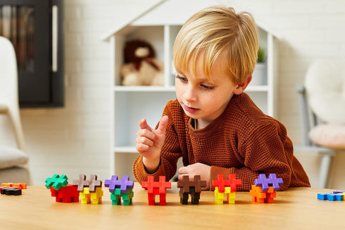 PLUS PLUS BIG 100 Piece Open Play Set, Basic Color Mix Construction Toy