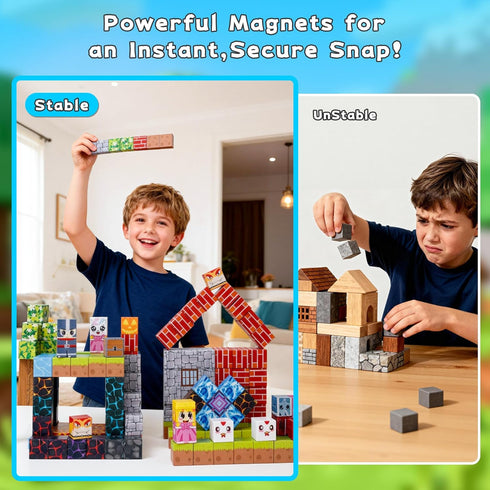 RiteHold 150 0.8in 3 4 5 6 7 8 9 10 Magnetic Building Blocks for Kids Magnet Build Cubes Toys Magnets STEM Montessori
