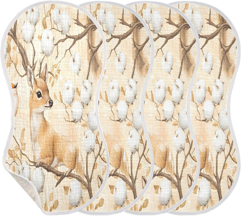 YETTASBIN Watercolor Deer Muslin Baby Burp Cloth, Super Soft Absorbent Cotton Burp Rag Baby Bibs Feeding Cloth
