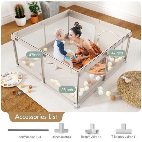 (47 47 inch Baby Playpen,Playpen for Babies and Toddlers, Play Pen for Kids, Play Pen for Babies and Toddlers * playpen