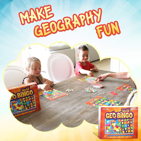 GeoToys GeoBingo - World Bingo for Kids - Geography Game for Home, School, or Camp