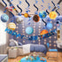 SUNBEAUTY Solar System Hanging Decoration, Happy Birthday Banner for Kids Birthday Party Supplies