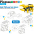 PicassoTiles STEM Kids Solar Powered Dinosaur Robot Educational Learning Building Toy - 3-in-1 Creative Unique