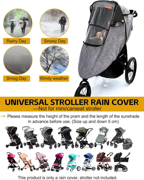 Youpinby Stroller Rain Cover,Universal Stroller Accessory,Waterproof,Windproof Protection,Protect from Dust Snow,Baby