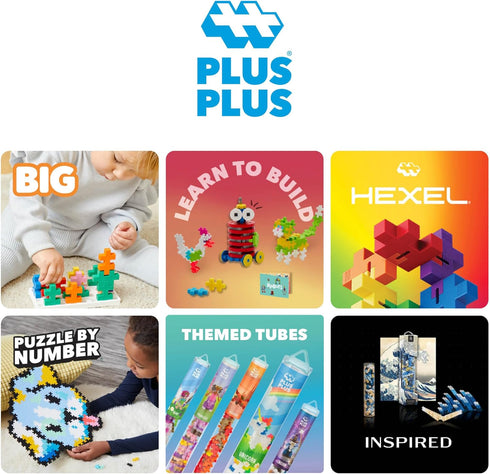 PLUS PLUS 3D Puzzle Building Block Set, 70 Mini Interlocking Pieces - Fun Holiday Activities for Kids