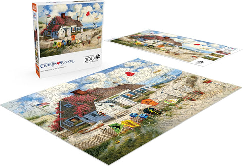 Buffalo Games - Charles Wysocki - Root Beer Break at the Butterfields - 300 Large Piece Jigsaw Puzzle, Brown