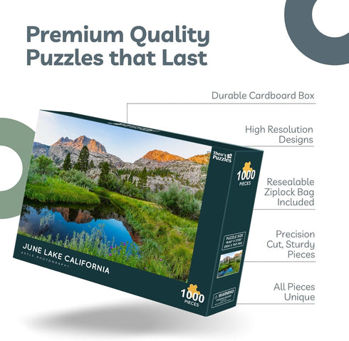 June Lake California 1000 Piece Puzzle for Adults - Stunning Scenic Photo, Engaging Puzzles for Ideal Pastime