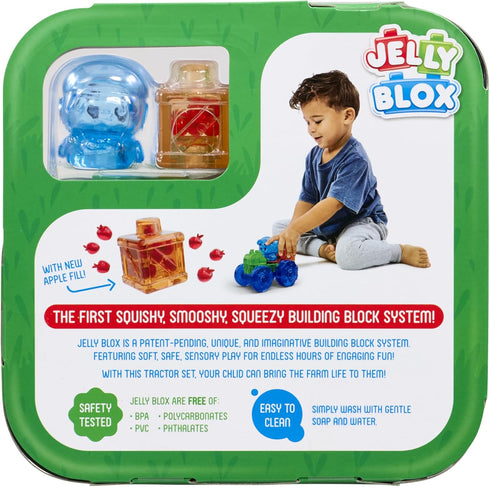 Set 12 2+ Jelly Blox Tractor | Includes Pieces | Toddler & Preschool Building Blocks Kids Can Squeeze, Stretch, Squish
