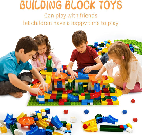 Marble Run Race Track, 176 Pcs for Kids 4-8, Classic Building Blocks, STEM Learning Toys for Boys Girls 3-8+