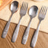 HANSGO 12PCS Children Safe Forks and Spoons, Stainless Steel Toddler Utensils Set with Bunny and Puppy Motifs