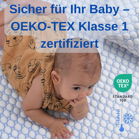 70x140 cm 3D Cooling Baby Crib Mattress Protector Oeko-TEX Certified, Breathable Knit, Ultra Soft, Washable, Elastic