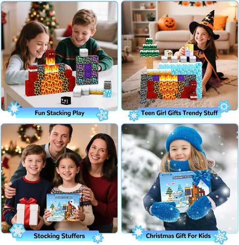3-10, Magnetic Blocks Building Tiles for Kids - STEM Educational Sensory Toys for Boys & Girls Ages Christmas