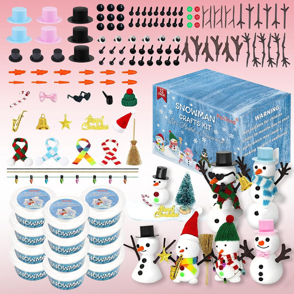 PasTard 12 Pack Build A Snowman Kit Large Quantity Ultralight Clay Big