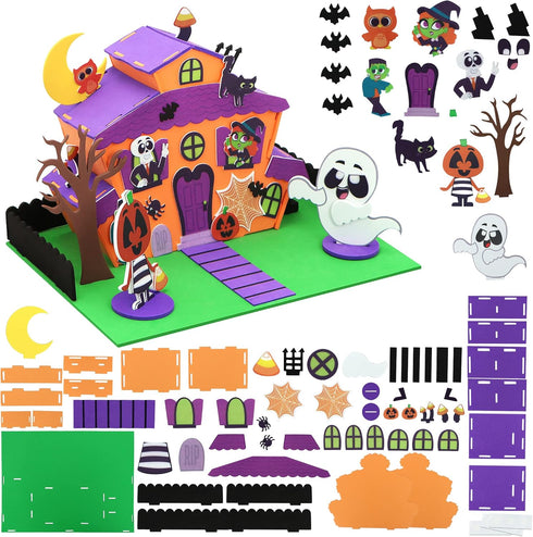 JOYIN 2 Pack Halloween Craft Kit, 3D Tree House and Pumpkin Haunted House, Art and Craft DIY Kits for Kids