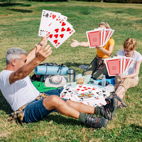 Yopay 2 Pack Jumbo Giant Playing Cards - Oversized Poker Deck for Casino Theme Party Decoration, 8 X 11in