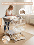 3 Fortella Baby Diaper Caddy, Tier Rolling Storage Cart for Baby Essentials, Diaper Cart with Detachable Dividers