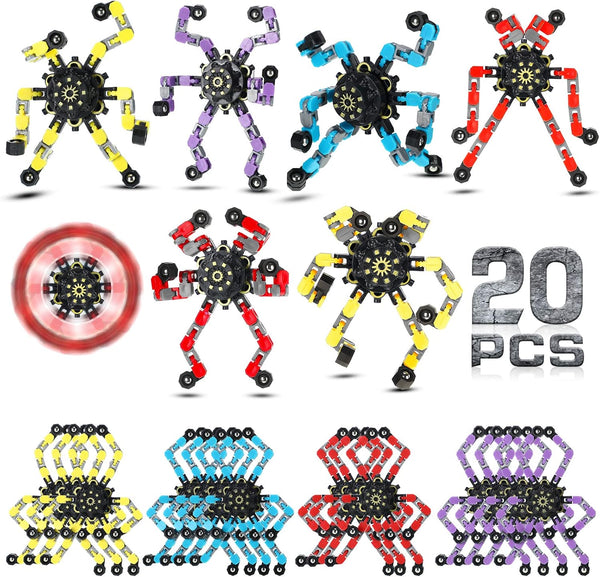 Charniol 20 Pcs Transformable Fidget Spinner Toys Funny Sensory Chain Robot Fidget Spinner