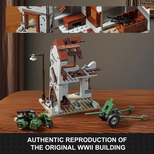 MISTBUY WW2 Sets (1452 Army Tank Toys Building Compatible with Lego Pieces), Includes US Sherman & Stuart Tanks