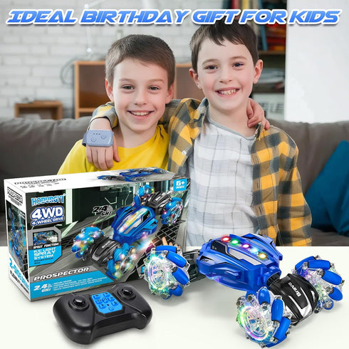 6-12, 4WD 360Rotation 6 7 8 9 10 11+ Gesture Sensing RC Stunt Car - Boys Toys Age Hand Controlled Remote Control Car