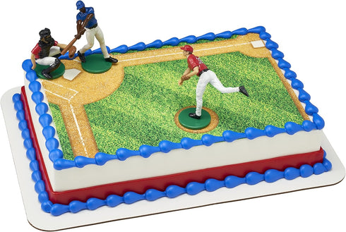 DecoSet 3 Set, Batter Up Piece Decorations Cake and Cupcake Toppers for Baseball Themed Birthdays, Celebrations