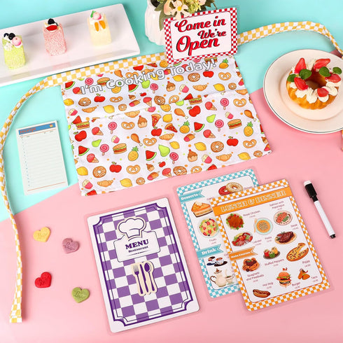 SHIQIKEJIPTY 7 Set Set Pieces Restaurant Server Play Toys Pretend Play Restaurant Food Kids Waitress Pretend Restaurant