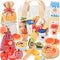 Wooden Play Food Set, Wooden Food for Play Kitchen, Wood Food Toys