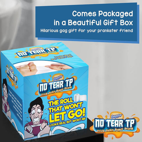 Gagster No Tear Toilet Paper – Fake Unrippable TP Rolls for Practical Joke – Funny Gift for Adults & Kids