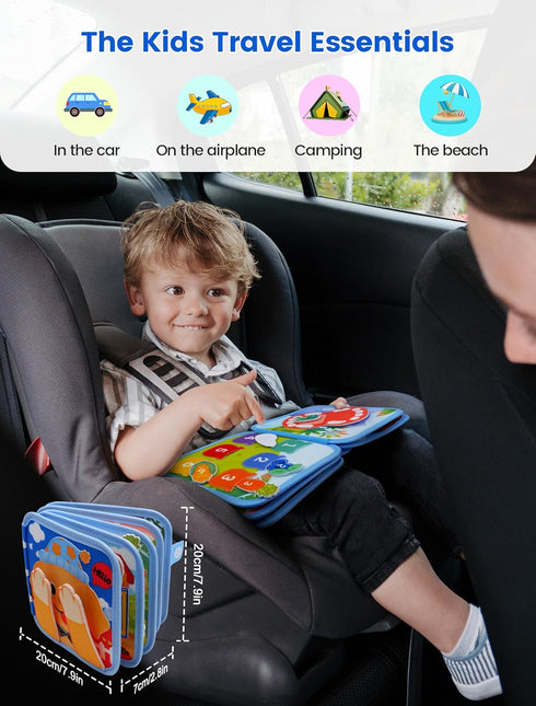 1-3, 1+ BizyKoady Toddler Busy Book for Montessori Felt Busy Book, Busy Board for Year Old, Toddler Airplane Travel