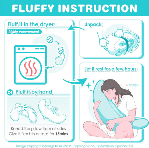 BYRIVER C Shaped Pregnancy Pillow with Cover, Knee Pillow for Side Sleeper Knees Legs HIPS Pain, Leg Pillow Elevation