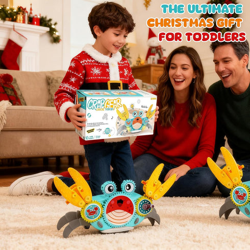 Set Tummy 3-5, 1 2 3 0-36 Crawling Crab Gear Toy - Time Musical Crab Toys Stacking & Building Blocks Educational STEM