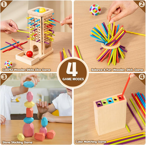 3 5 4 5 6 Montessori Toys for Year Old Fine Motor Skills Toys for Year Old Wooden Board Game Operation Games