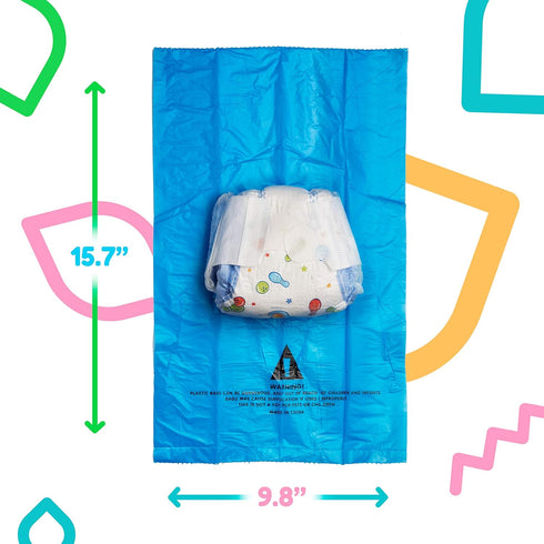 105 (7 (3D Toolik Diaper Bag Dispenser with Disposable Unscented Waste Bags Refill Rolls) for Baby and Toddler Poop