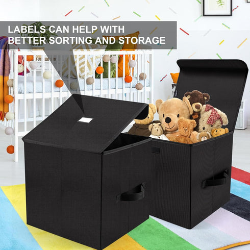 12inch Toy Storage Organizer Boxes for Kids, Vinyl Record Storage Holds Up to 90 Records, Collapsible Crate