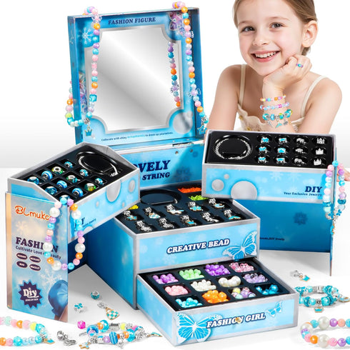 BLmukce Charm Bracelet Making Kit for Girls Ages 8-12, DIY Jewelry Making