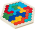 Coogam Wooden Hexagon Puzzle for Kid Adults - Shape Pattern Block Tangram Brain Teaser Toy Geometry Logic IQ Game STEM