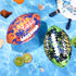 2 Pieces Waterproof Water Football for Kids, 9 Inch Beach Football for Pool Game, Dark Blue and Orange