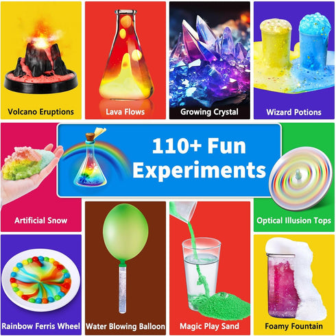 JOPSHEEN 110+ Science Experiments Kits for Kids, Volcano Eruption, Chemistry Set, STEM Activities Toys Gifts