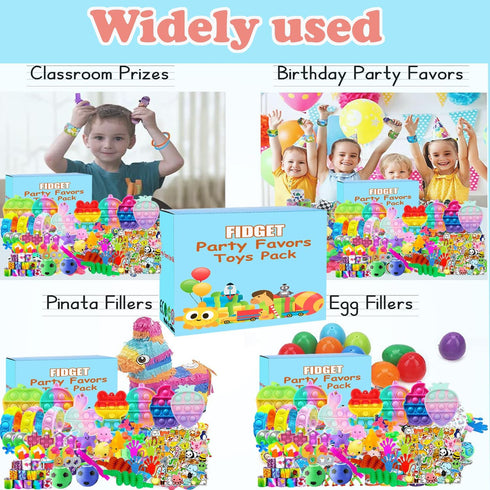 Aibequ 120 Pcs Fidget Toys Party Favors for Kids, Stress Relief Sensory Toys for Anxiety Autism ADHD, Treasure Box Toys